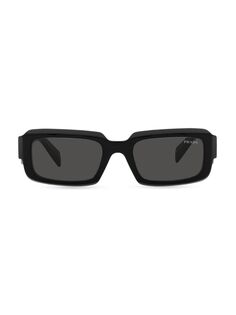 Прямоугольные солнцезащитные очки из ацетата 54 мм Prada, черный