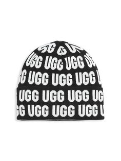 Вязаная шапка с логотипом UGG, черный