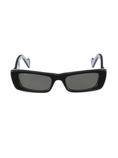 Прямоугольные пластиковые солнцезащитные очки 52 мм Gucci, черный
