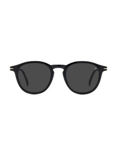 Круглые солнцезащитные очки из ацетата 49 мм David Beckham, черный
