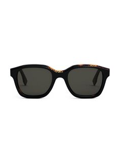 Квадратные солнцезащитные очки из ацетата 51 мм Fendi, черный