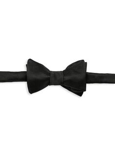 Атласный шелковый галстук-бабочка Kiton, черный