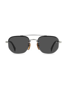 Солнцезащитные очки-авиаторы 1078/S 53MM David Beckham, серебряный