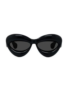 Солнцезащитные очки «кошачий глаз» 55 мм с завышенной талией Loewe, черный