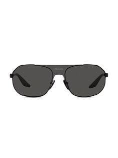 Металлические солнцезащитные очки Linea Rossa 40 мм Prada Sport, черный