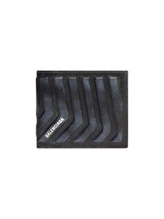 Квадратный бумажник в сложенном виде с грязным эффектом Balenciaga, черный
