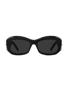 Солнцезащитные очки G180 56MM прямоугольной формы с литьем под давлением Givenchy, черный