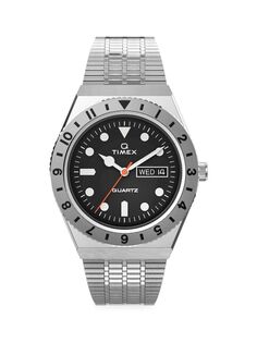 Часы Q Timex Reissue с браслетом из нержавеющей стали Timex, серебряный
