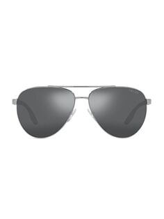 Металлические солнцезащитные очки Pilot 61MM Prada Sport, черный