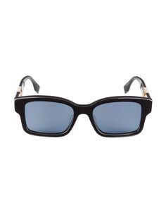 Солнцезащитные очки с пластиковым логотипом 53 мм Fendi, черный