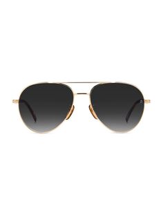 Солнцезащитные очки-авиаторы 59MM David Beckham, золотой