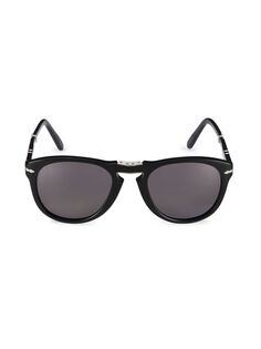 Солнцезащитные очки Steve McQueen 54 мм в квадратной округлой оправе Persol, черный