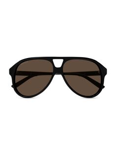 Архив Подробности Солнцезащитные очки Web Pilot 59MM из ацетата Gucci, черный