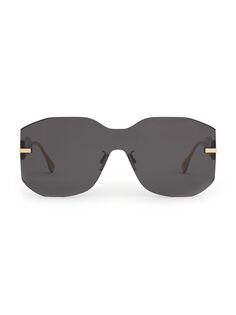 Прямоугольные нейлоновые солнцезащитные очки 138 мм Fendi, черный
