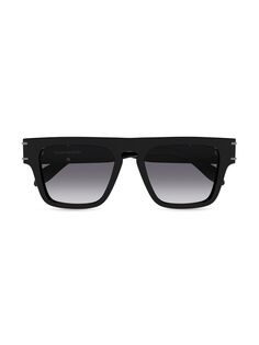 Солнцезащитные очки Selvedge Lines 52MM с градиентом из ацетата Alexander McQueen, черный