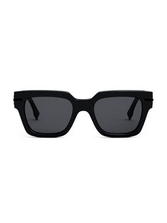 Прямоугольные солнцезащитные очки Fendigraphy 51 мм Fendi, черный
