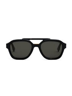 Солнцезащитные очки из ацетата с логотипом 52MM Fendi, черный