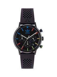 Часы с хронографом с логотипом Rainbow adidas, черный