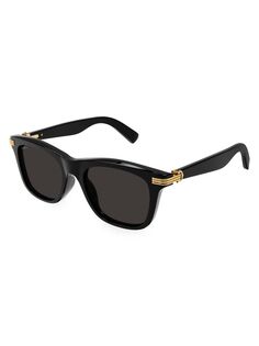 Солнцезащитные очки Première De Cartier квадратной формы 53 мм из ацетата Cartier, черный