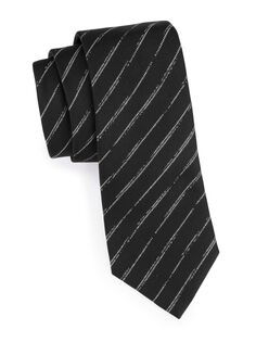 Шелковый жаккардовый галстук Lineare Giorgio Armani, черный