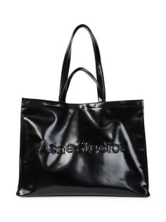 Большая сумка-шоппер с логотипом Acne Studios, черный