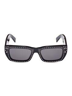 8 Солнцезащитные очки Moncler Palm Angels 51 мм из пластика с украшением Moncler, черный