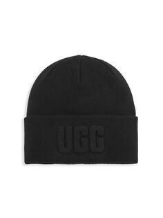 Вязаная шапка с 3D-логотипом UGG, черный