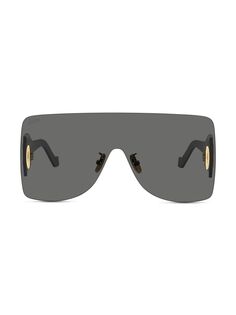 Солнцезащитные очки без оправы с металлическим щитком Loewe, черный