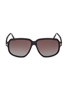 Квадратные солнцезащитные очки Anton 59MM Tom Ford, черный