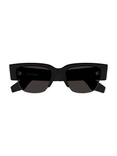 Солнцезащитные очки Graffiti 54MM из зеркального ацетата Alexander McQueen, черный