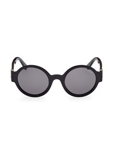 Круглые солнцезащитные очки Logo Temple 51MM Moncler
