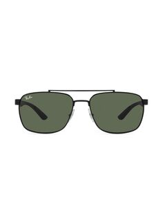 Прямоугольные солнцезащитные очки RB3701 59 мм Ray-Ban, черный