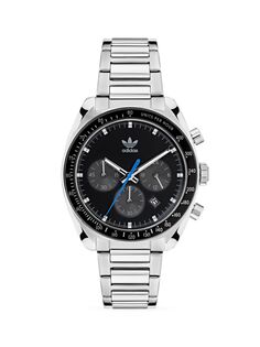 Часы Edition 1 Chronograph из нержавеющей стали с браслетом adidas, серебряный