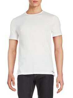 Хлопковая футболка с круглым вырезом и короткими рукавами Ralph Lauren Purple Label, белый