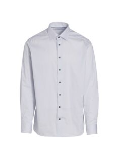 Рубашка в горошек современного кроя Eton, белый