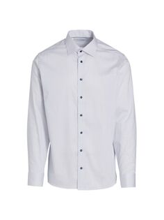 Рубашка Slim Fit с принтом в горошек Eton, белый