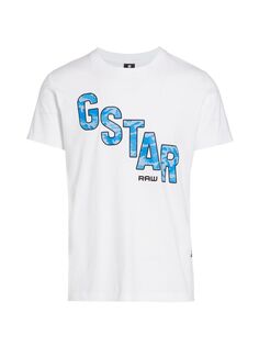 Футболка с диагональным логотипом G-Star RAW, белый