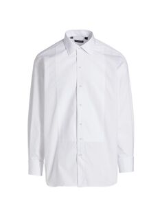 Официальная рубашка-смокинг из пике Paul Stuart, белый