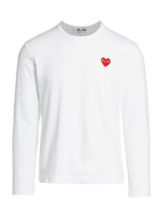 Футболка с длинными рукавами Red Heart Comme des Garçons PLAY, белый