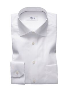 Классическая рубашка из твила классического кроя Eton, белый