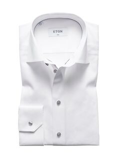 Рубашка облегающего кроя из твила Eton, белый