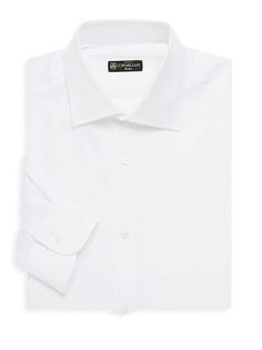 Хлопковая классическая рубашка с длинными рукавами Corneliani, белый