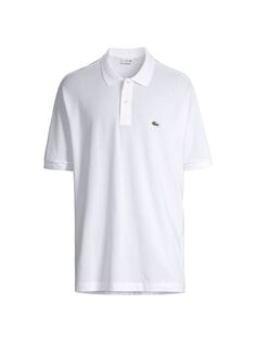 Рубашка поло из хлопка с логотипом Lacoste, белый