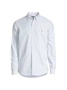 Полосатая хлопковая оксфордская рубашка Polo Ralph Lauren, синий