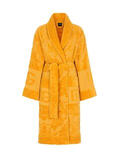 Банный халат с жаккардовым логотипом DOLCE&amp;GABBANA, желтый