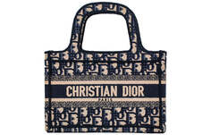 Сумка DIOR Book Tote Tote Oblique MINi Wmns, бежевый/синий