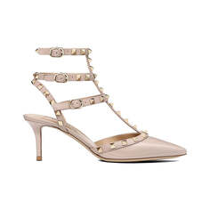 Туфли женские Valentino Rockstud с клетками, nude