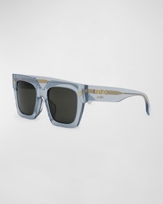 Синие квадратные солнцезащитные очки Fendi Roma из ацетата
