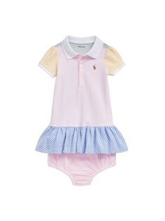 Платье-поло с цветными блоками и шаровары для девочки для малышки Polo Ralph Lauren