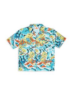 Рубашка с тропическим принтом для маленьких мальчиков и мальчиков Sundek, разноцветный